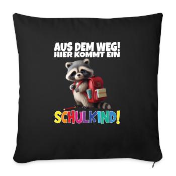 Inscription scolaire 2024 de l’école de la rentrée scolaire - Housse de coussin décorative 45 x 45 cm - noir - Devant