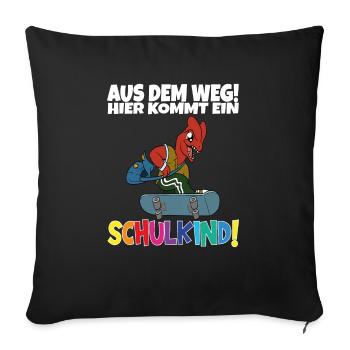 Inscription scolaire 2024 de l’école de la rentrée scolaire - Housse de coussin décorative 45 x 45 cm - noir - Devant