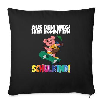 Inscription scolaire 2024 de l’école de la rentrée scolaire - Housse de coussin décorative 45 x 45 cm - noir - Devant
