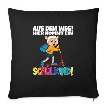 Inscription scolaire 2024 de l’école de la rentrée scolaire - Housse de coussin décorative 45 x 45 cm - noir - Devant