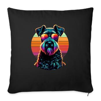 Retro Sunset Sunglasses Kerry Blue Terrier - Sofa pillowcase 17,3'' x 17,3'' (45 x 45 cm) - black - Front