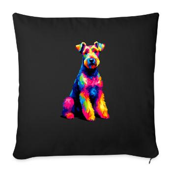 Colorful Pop Art Kerry Blue Terrier Terriers - Sofa pillowcase 17,3'' x 17,3'' (45 x 45 cm) - black - Front