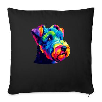 Colorful Pop Art Kerry Blue Terrier Terriers - Sofa pillowcase 17,3'' x 17,3'' (45 x 45 cm) - black - Front