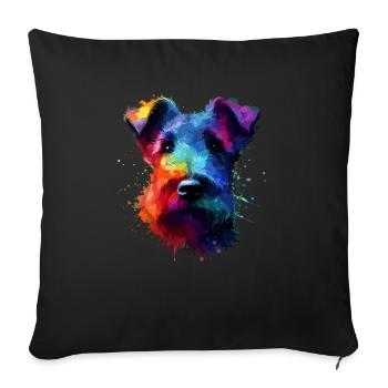 Colorful Splash Art Kerry Blue Terrier Terriers - Sofa pillowcase 17,3'' x 17,3'' (45 x 45 cm) - black - Front