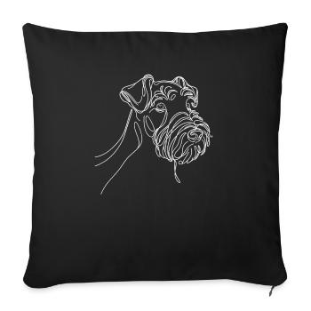 Line Art Kerry Blue Terrier Terriers - Housse de coussin décorative 45 x 45 cm - noir - Devant