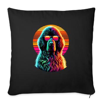 Lunettes de soleil rétro Komondor Chien de berger hongrois - Housse de coussin décorative 45 x 45 cm - noir - Devant
