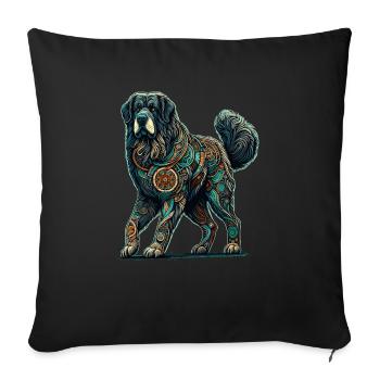 Mandala Art Komondor Hungarian Sheepdog Komondors - Sofa pillowcase 17,3'' x 17,3'' (45 x 45 cm) - black - Front