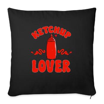 Ketchup Tomatenketchup - Sofakissenbezug 45 x 45 cm - Schwarz - Vorne