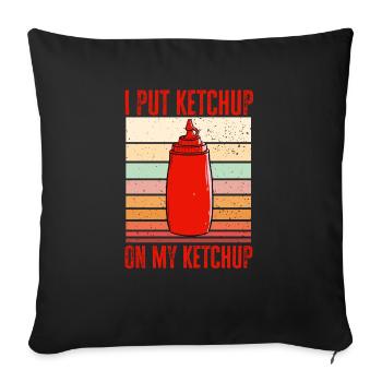 Ketchup Tomatenketchup - Sofakissenbezug 45 x 45 cm - Schwarz - Vorne