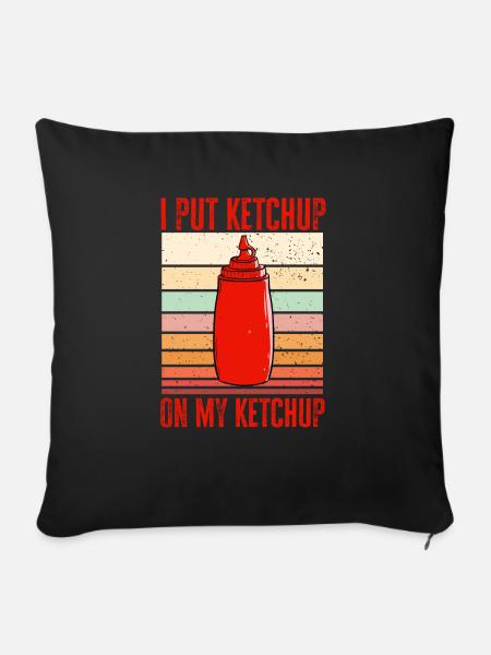 Ketchup Tomatenketchup - Sofakissenbezug 45 x 45 cm - Schwarz