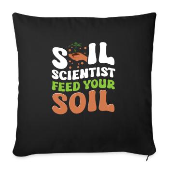 Cher scientifique agricole en science du sol, - Housse de coussin décorative 45 x 45 cm - noir - Devant