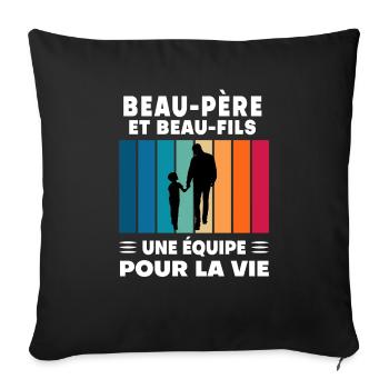 Step-Dad Stepdad Stepson Father's Day - Sofa pillowcase 17,3'' x 17,3'' (45 x 45 cm) - black - Front