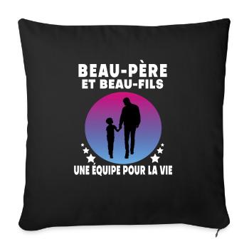 Vintage retro stepdad stepson - Sofa pillowcase 17,3'' x 17,3'' (45 x 45 cm) - black - Front