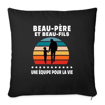 Retro vintage stepdad stepson - Sofa pillowcase 17,3'' x 17,3'' (45 x 45 cm) - black - Front
