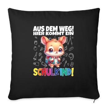 Inscription scolaire 2024 de l’école de la rentrée scolaire - Housse de coussin décorative 45 x 45 cm - noir - Devant