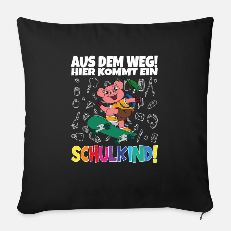 Schulkind 2024 Einschulung Schulanfang - Sofakissenbezug 45 x 45 cm - Schwarz