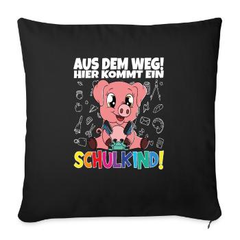 Inscription scolaire 2024 de l’école de la rentrée scolaire - Housse de coussin décorative 45 x 45 cm - noir - Devant