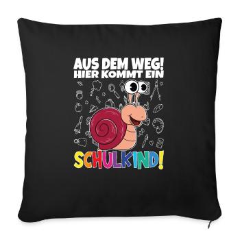Inscription scolaire 2024 de l’école de la rentrée scolaire - Housse de coussin décorative 45 x 45 cm - noir - Devant