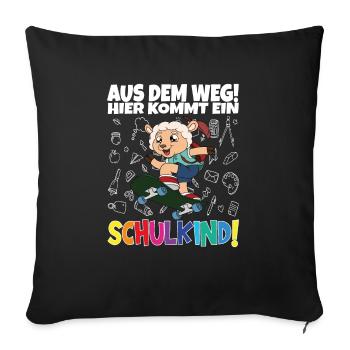 Inscription scolaire 2024 de l’école de la rentrée scolaire - Housse de coussin décorative 45 x 45 cm - noir - Devant