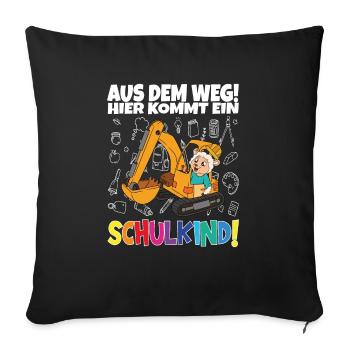 Inscription scolaire 2024 de l’école de la rentrée scolaire - Housse de coussin décorative 45 x 45 cm - noir - Devant