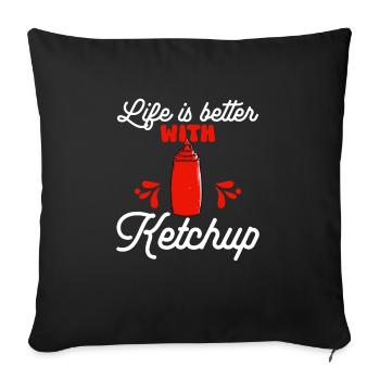 Ketchup Tomato ketchup - Sofa pillowcase 17,3'' x 17,3'' (45 x 45 cm) - black - Front