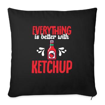 Ketchup Tomato ketchup - Sofa pillowcase 17,3'' x 17,3'' (45 x 45 cm) - black - Front