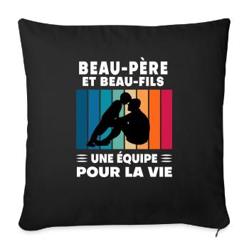 Step-Dad Stepdad Stepson Father's Day - Sofa pillowcase 17,3'' x 17,3'' (45 x 45 cm) - black - Front