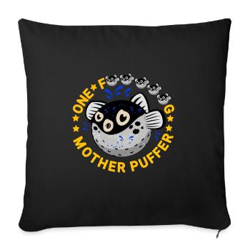 Drôle de poisson-globe avec un dicton - Housse de coussin décorative 45 x 45 cm - noir - Devant
