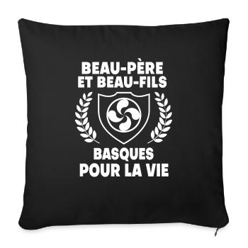 Basque father-in-law and son-in-law Father's Day - Sofa pillowcase 17,3'' x 17,3'' (45 x 45 cm) - black - Front