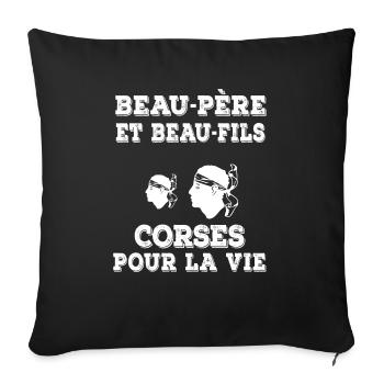 Corsican father-in-law and son-in-law Corsica - Sofa pillowcase 17,3'' x 17,3'' (45 x 45 cm) - black - Front