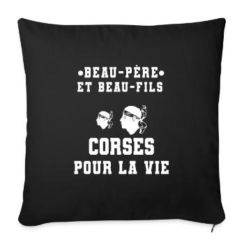 Corsican father-in-law and son-in-law Moor's head - Sofa pillowcase 17,3'' x 17,3'' (45 x 45 cm) - black - Front