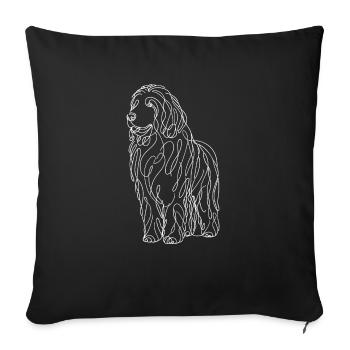 Dessin au trait Komondor Chien de berger hongrois Komondors - Housse de coussin décorative 45 x 45 cm - noir - Devant