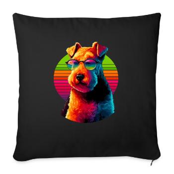 Retro Sunset Sunglasses Lakeland Terrier Terriers - Sofa pillowcase 17,3'' x 17,3'' (45 x 45 cm) - black - Front