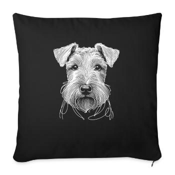 Line Art Lakeland Terrier Terriers Lakie - Sofa pillowcase 17,3'' x 17,3'' (45 x 45 cm) - black - Front