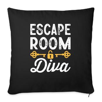 Funny Escape Room Saying - Sofa pillowcase 17,3'' x 17,3'' (45 x 45 cm) - black - Front