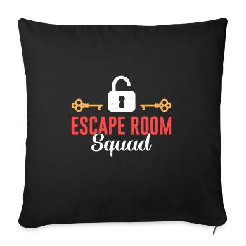 Funny Escape Room Saying - Sofa pillowcase 17,3'' x 17,3'' (45 x 45 cm) - black - Front