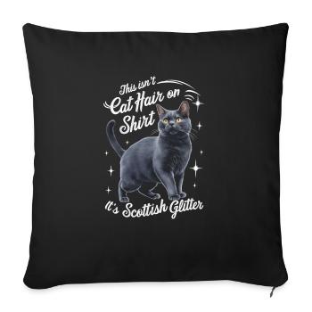 Katze Scottish Fold Geschenk - Sofakissenbezug 45 x 45 cm - Schwarz - Vorne
