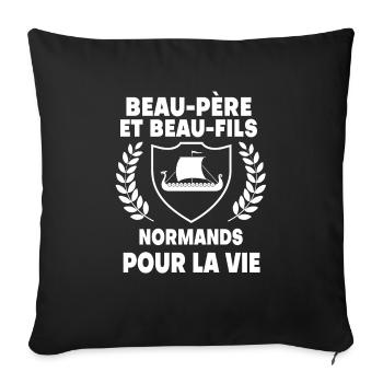 Father-in-law and son-in-law Normand, dad, Normandy - Sofa pillowcase 17,3'' x 17,3'' (45 x 45 cm) - black - Front
