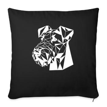 Geometric Line Art Airedale Terrier Bingley - Sofa pillowcase 17,3'' x 17,3'' (45 x 45 cm) - black - Front