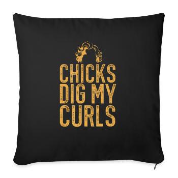 Cheveux bouclés Boucles afro Cheveux naturels - Housse de coussin décorative 45 x 45 cm - noir - Devant