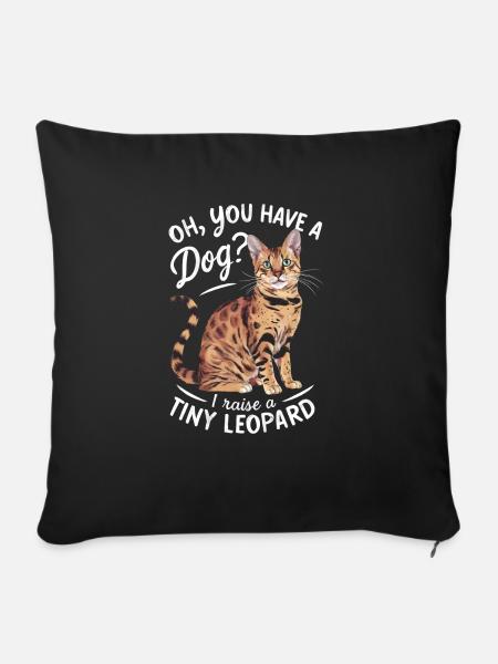 Katze Winzig Leopard Geschenk - Sofakissenbezug 45 x 45 cm - Schwarz