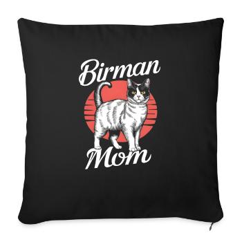 Katze Birma Geschenk - Sofakissenbezug 45 x 45 cm - Schwarz - Vorne