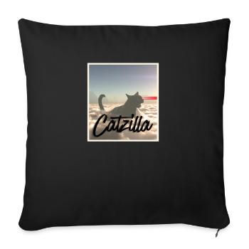 Catzilla T-shirt d’Halloween Funny Black Cat Laser Eyes - Housse de coussin décorative 45 x 45 cm - noir - Devant