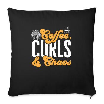Cheveux bouclés Boucles afro Cheveux naturels - Housse de coussin décorative 45 x 45 cm - noir - Devant