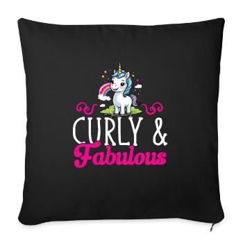 Cheveux bouclés Boucles afro Cheveux naturels - Housse de coussin décorative 45 x 45 cm - noir - Devant