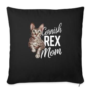 Katze Cornish Rex Geschenk - Sofakissenbezug 45 x 45 cm - Schwarz - Vorne