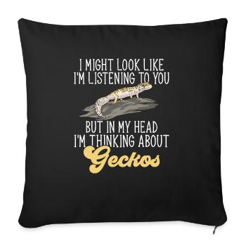 Leopard Gecko Reptile Pet Gecko - Sofa pillowcase 17,3'' x 17,3'' (45 x 45 cm) - black - Front