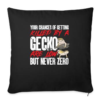 Leopard Gecko Reptile Pet Gecko - Sofa pillowcase 17,3'' x 17,3'' (45 x 45 cm) - black - Front