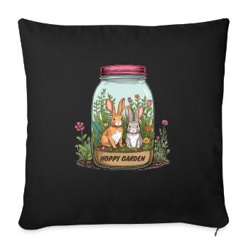 Jardin houblonné - Housse de coussin décorative 45 x 45 cm - noir - Devant