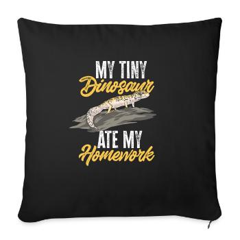 Leopard Gecko Reptile Pet Gecko - Sofa pillowcase 17,3'' x 17,3'' (45 x 45 cm) - black - Front
